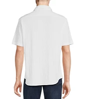 Cremieux Blue Label Seersucker Short Sleeve Coatfront Shirt