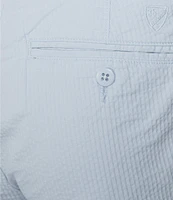 Cremieux Blue Label Seersucker Solid Garment Dyed Madison 8#double; Inseam Shorts
