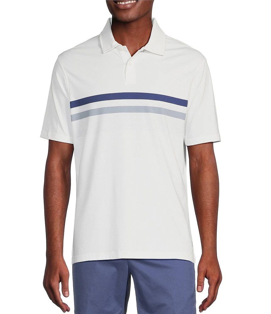 Cremieux Blue Label Slim Fit Chest Stripe Jersey Short Sleeve Polo Shirt