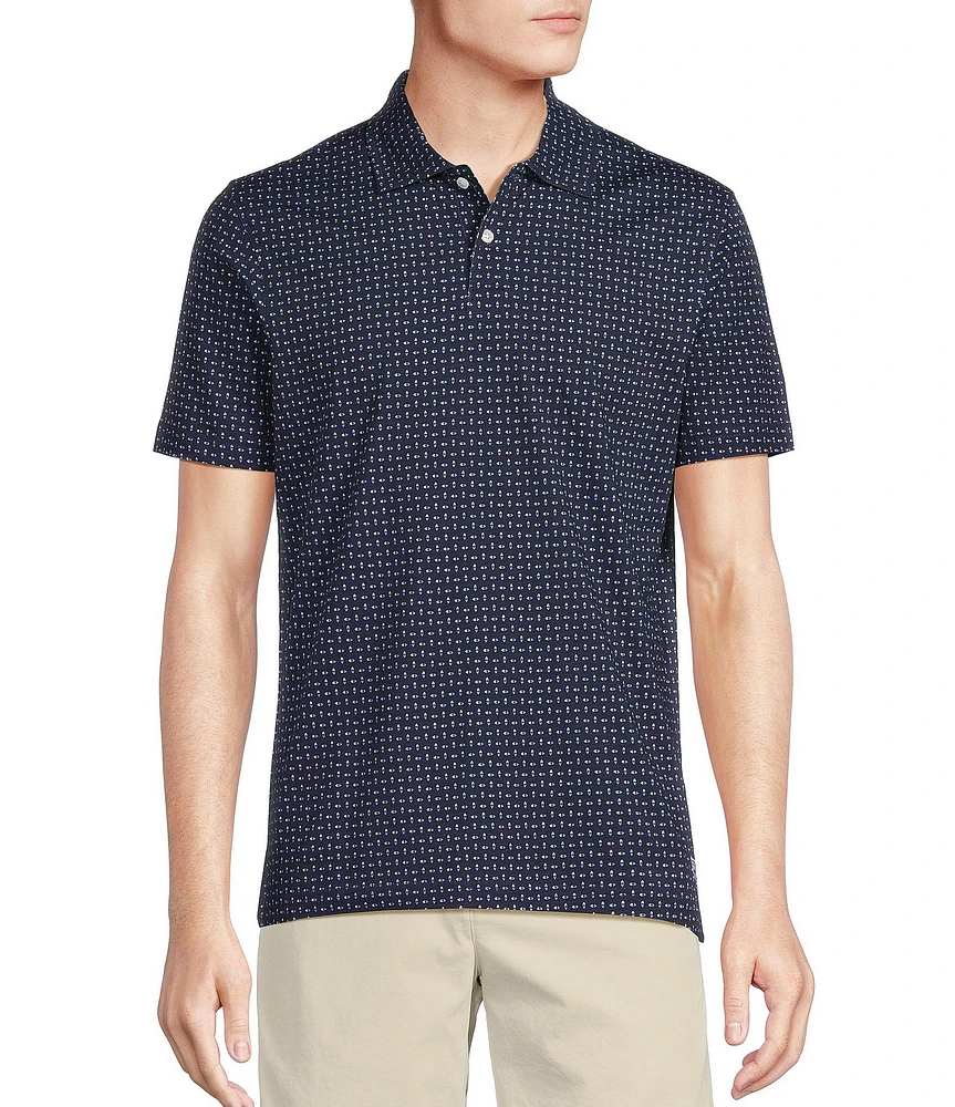 Cremieux Blue Label Slim Fit Stretch Geo Print Polo Shirt