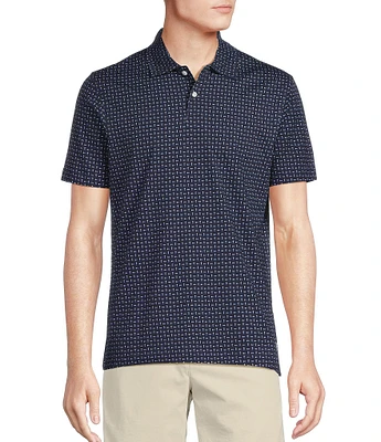 Cremieux Blue Label Slim Fit Stretch Geo Print Polo Shirt