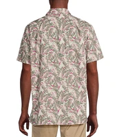 Cremieux Blue Label Slub Palms Print Short Sleeve Woven Shirt