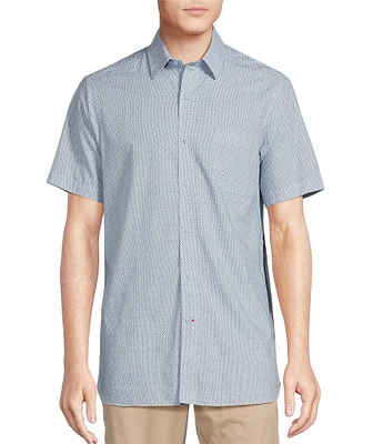 Cremieux Blue Label Slub Poplin Print Short Sleeve Woven Shirt