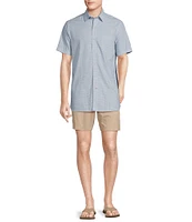 Cremieux Blue Label Slub Poplin Print Short Sleeve Woven Shirt