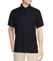 Cremieux Blue Label Solid Garment-Dyed Oxford Short Sleeve Woven Shirt