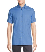 Cremieux Blue Label Solid Garment-Dyed Oxford Short Sleeve Woven Shirt