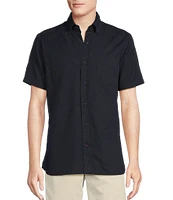 Cremieux Blue Label Solid Garment-Dyed Oxford Short Sleeve Woven Shirt