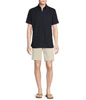 Cremieux Blue Label Solid Garment-Dyed Oxford Short Sleeve Woven Shirt