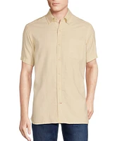 Cremieux Blue Label Solid Garment-Dyed Oxford Short Sleeve Woven Shirt