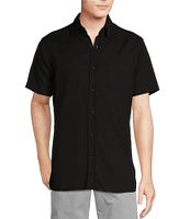 Cremieux Blue Label Solid Garment-Dyed Oxford Short Sleeve Woven Shirt