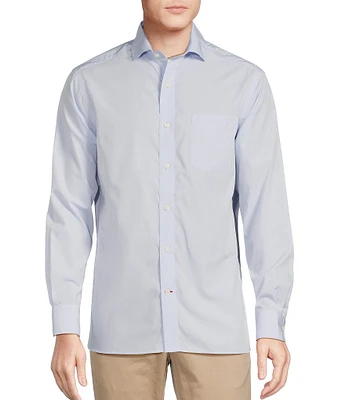 Cremieux Blue Label Solid Poplin Long Sleeve Woven Shirt