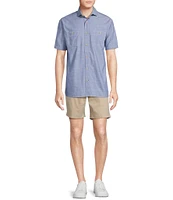 Cremieux Blue Label Solid Cotton Slub Short Sleeve Woven Shirt