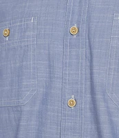 Cremieux Blue Label Solid Cotton Slub Short Sleeve Woven Shirt