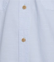 Cremieux Blue Label Solid Cotton Slub Short Sleeve Woven Shirt