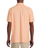 Cremieux Blue Label Solid Cotton Slub Short Sleeve Woven Shirt