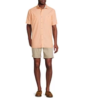 Cremieux Blue Label Solid Cotton Slub Short Sleeve Woven Shirt