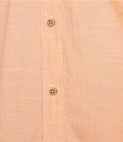 Cremieux Blue Label Solid Cotton Slub Short Sleeve Woven Shirt
