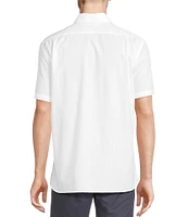 Cremieux Blue Label Solid Cotton Slub Short Sleeve Woven Shirt