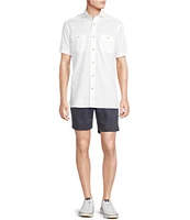 Cremieux Blue Label Solid Cotton Slub Short Sleeve Woven Shirt