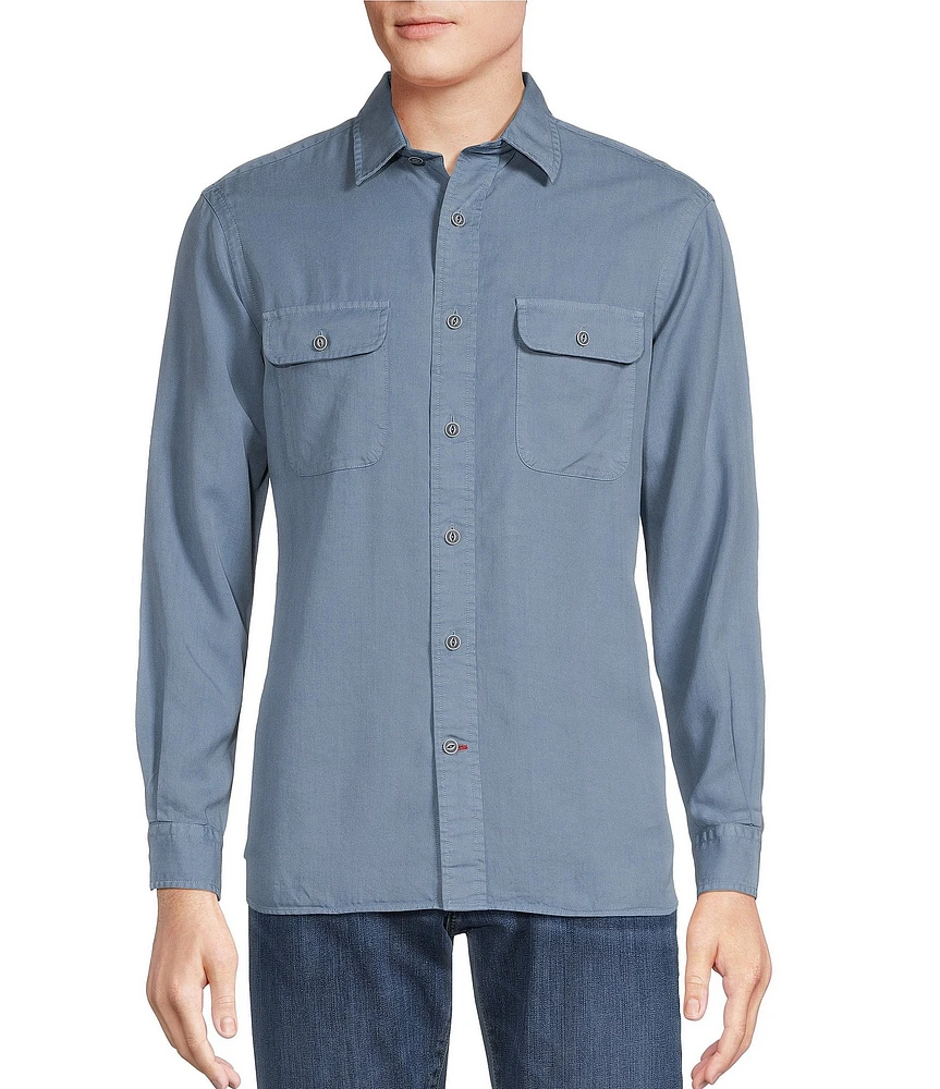 Cremieux Blue Label Solid Twill Woven Shirt