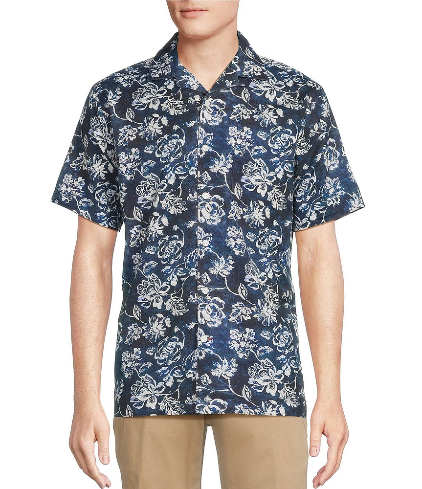Cremieux Blue Label St. Tropez Collection Floral Print Short Sleeve Woven Camp Shirt