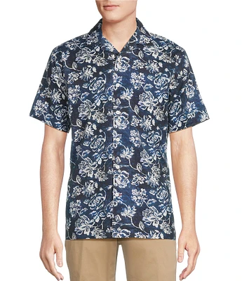 Cremieux Blue Label St. Tropez Collection Floral Print Short Sleeve Woven Camp Shirt