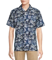 Cremieux Blue Label St. Tropez Collection Floral Print Short Sleeve Woven Camp Shirt