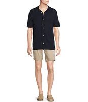Cremieux Blue Label St. Tropez Collection Solid Short Sleeve Coat Front Sweater