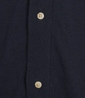 Cremieux Blue Label St. Tropez Collection Solid Short Sleeve Coat Front Sweater
