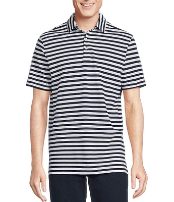 Cremieux Blue Label St. Tropez Collection Striped Short Sleeve Polo Shirt