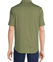 Cremieux Blue Label Stretch Jersey Allover Print Short Sleeve Coatfront Shirt
