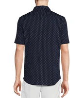 Cremieux Blue Label Stretch Jersey Geo Printed Short Sleeve Coatfront Shirt