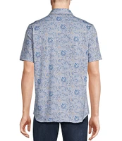 Cremieux Blue Label Stretch Jersey Paisley Short Sleeve Coatfront Shirt