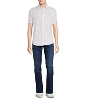 Cremieux Blue Label Stretch Jersey Printed Short Sleeve Coatfront Shirt