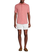 Cremieux Blue Label Stretch Jersey Solid Short Sleeve Coatfront Shirt
