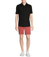 Cremieux Blue Label Stretch Jersey Solid Short Sleeve Coatfront Shirt