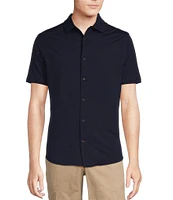 Cremieux Blue Label Stretch Jersey Solid Short Sleeve Coatfront Shirt