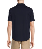 Cremieux Blue Label Stretch Jersey Solid Short Sleeve Coatfront Shirt