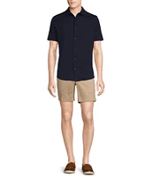 Cremieux Blue Label Stretch Jersey Solid Short Sleeve Coatfront Shirt