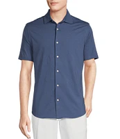 Cremieux Blue Label Stretch Jersey Solid Short Sleeve Coatfront Shirt