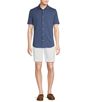 Cremieux Blue Label Stretch Jersey Solid Short Sleeve Coatfront Shirt