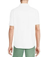 Cremieux Blue Label Stretch Jersey Solid Short Sleeve Coatfront Shirt