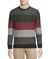 Cremieux Blue Label Stripe Jacquard Wool Sweater