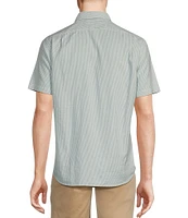 Cremieux Blue Label Stripe Lightweight Oxford Short Sleeve Woven Shirt