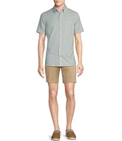 Cremieux Blue Label Stripe Lightweight Oxford Short Sleeve Woven Shirt