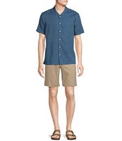 Cremieux Blue Label Tahiti Collection Garment Dyed Cotton Dobby Short Sleeve Woven Camp Shirt