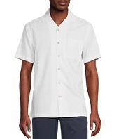 Cremieux Blue Label Tahiti Collection Garment Dyed Cotton Dobby Short Sleeve Woven Camp Shirt