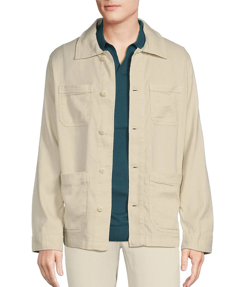 Cremieux Blue Label Tahiti Collection Linen Field Shirt Jacket