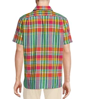 Cremieux Blue Label Tahiti Collection Multicolor Plaid Short Sleeve Woven Shirt