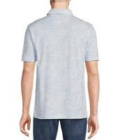 Cremieux Blue Label Tonal Floral Printed Short Sleeve Polo Shirt